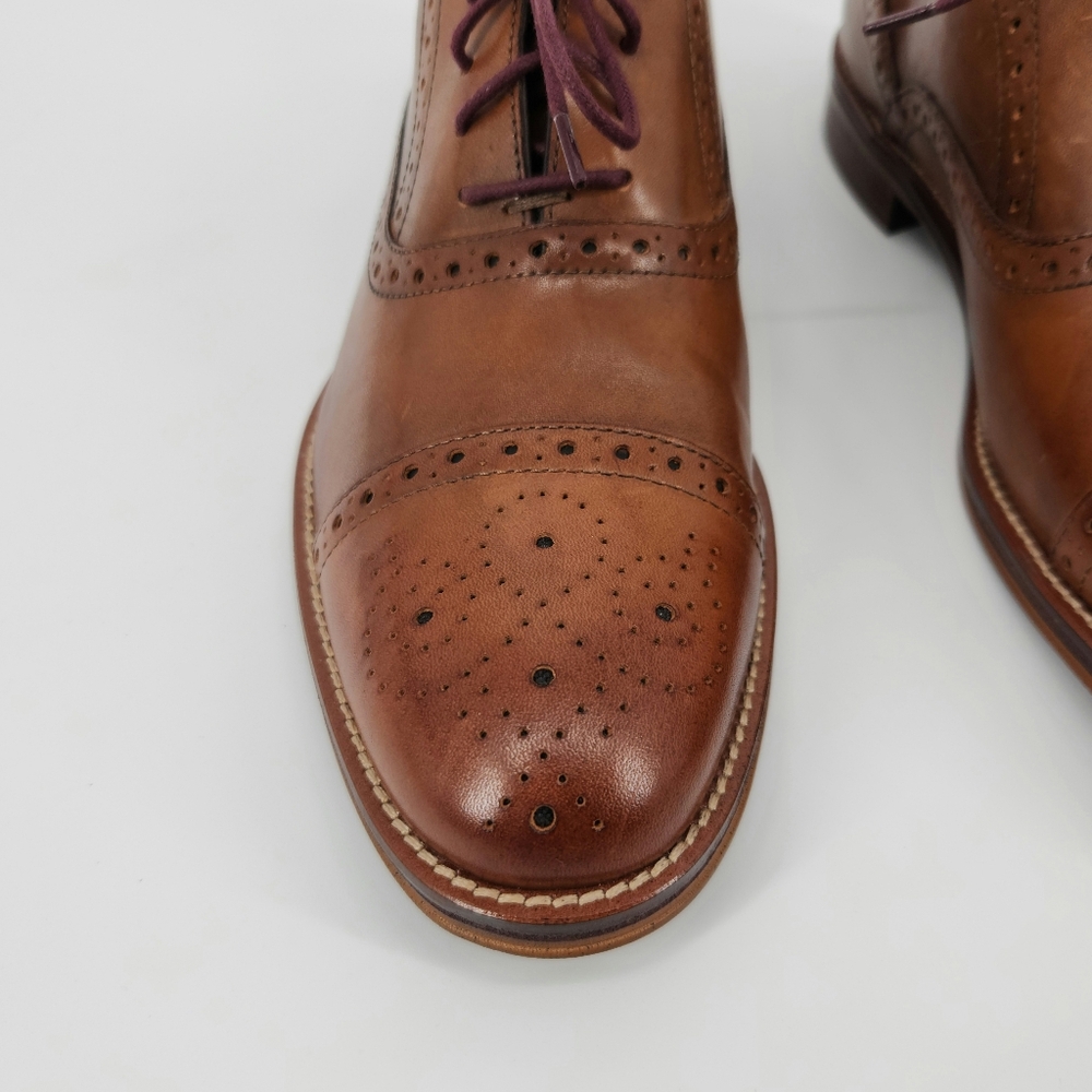 Johnston & Murphy Conard Cap Toe Men's Brown Leather Dress Shoes Size 9.5 M - Picture 9 of 16